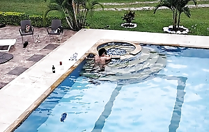 The party overage with a fuck in the pool. Part 2. Nobody notices what we do