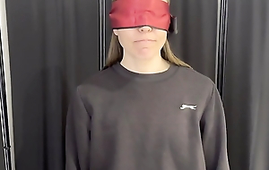 Chum around with annoy Blindfolded Clothing Person