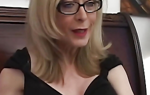 The Stunning Tow-haired Older Gal Nina Hartley Wears Naughty Lingerie for Her Cock Sucking Audition