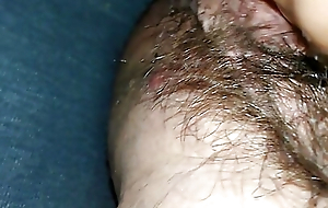 Extremely hairy pussy  filmed jerking off