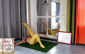 Empty Yoga Compilation. a Woman in Panties Practices Yoga in chum around with annoy Gym. My Secret Diary. L 2