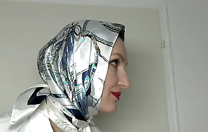 Satin Muffler Satin Headscarf Fashion Show Clip plus JOI